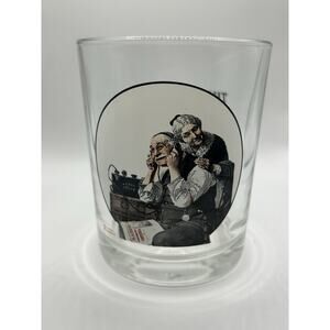 ~*Vintage*~ Norman Rockwell Saturday Evening Post Glass "The Wonders Of Radio"